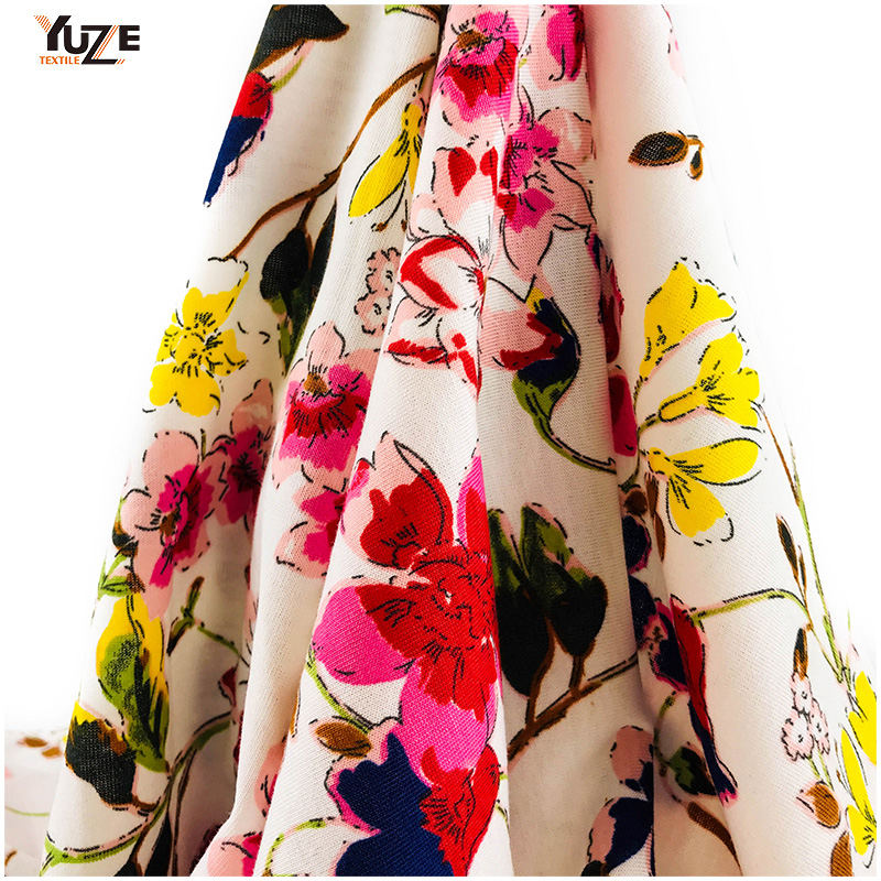 YZS18-455 POLY SPUN JERSEY SPANDEX PRINT