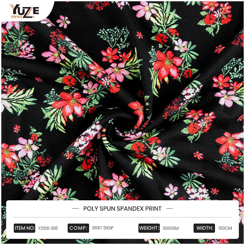 YZS16-818 POLY SPUN SPANDEX PRINT