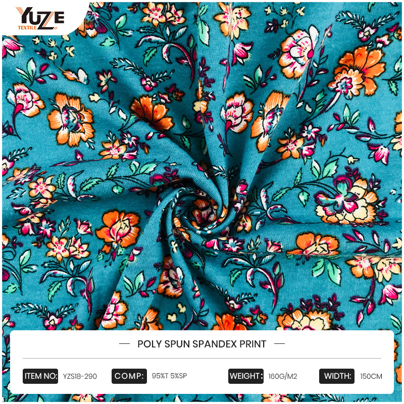 YZS18-290 POLY SPUN SPANDEX PRINT