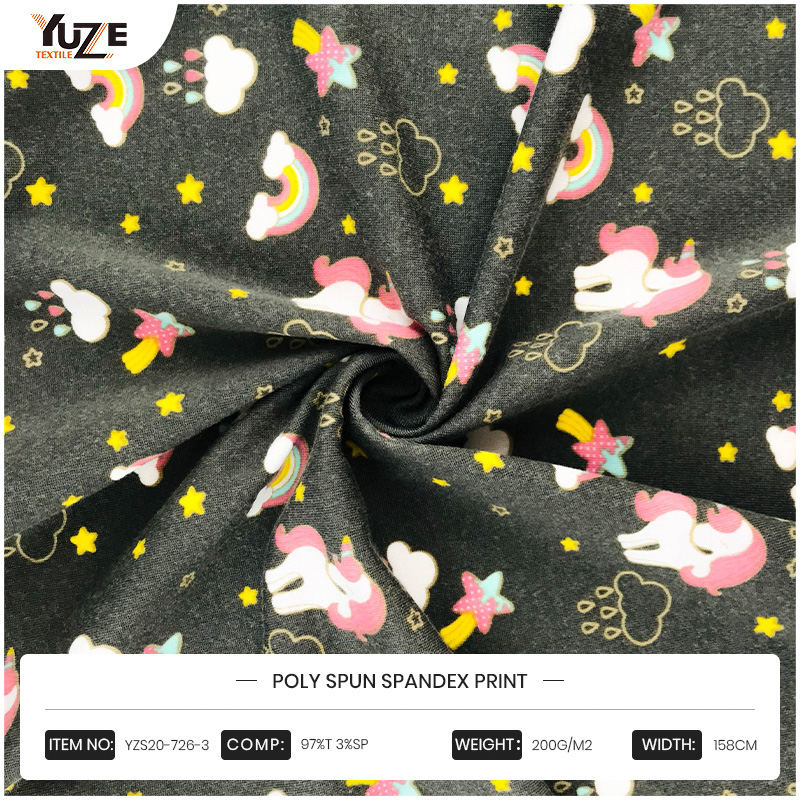 YZS20-726-3 POLY SPUN SPANDEX PRINT