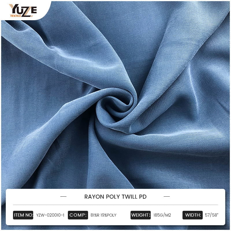 Select high-quality raw materials to create high-end fabrics: Material advantages of YZW-020010-1 RAYON POLY TWILL PD