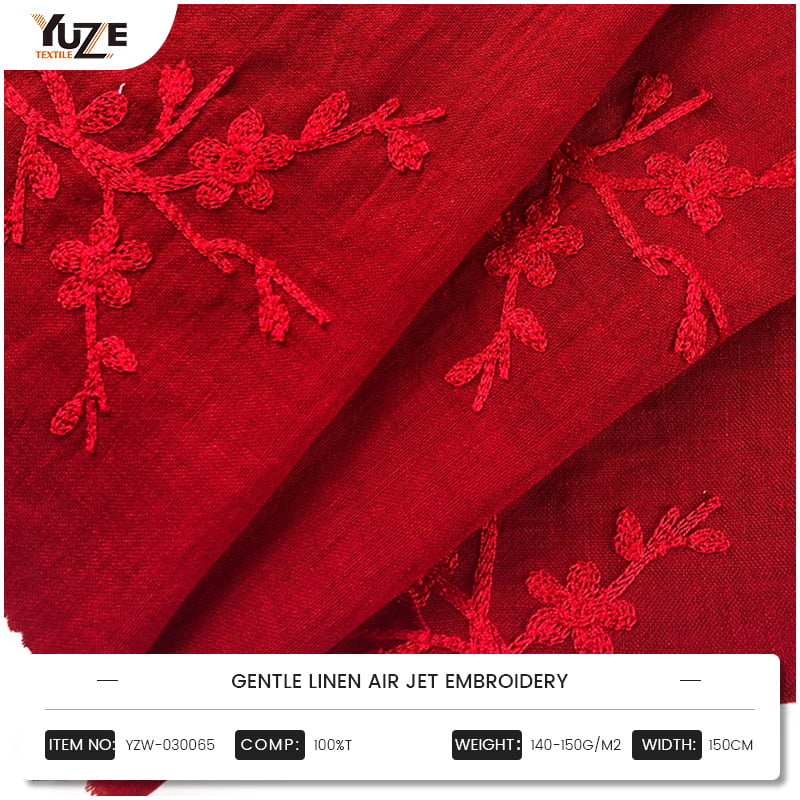 YZW-030065 GENTLE LINEN AIR JET EMBROIDERY