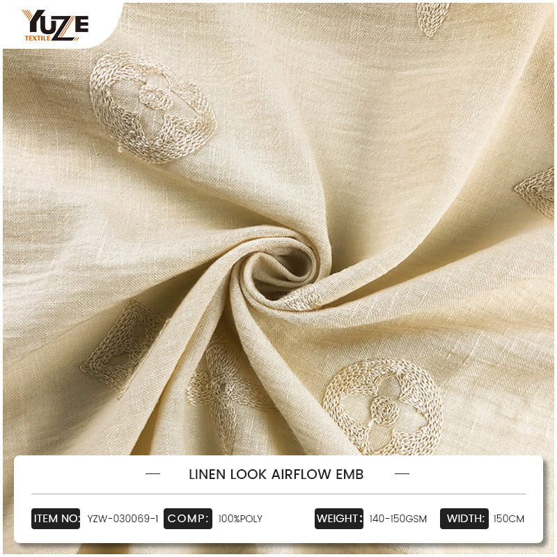 YZW-030069-1 LINEN LOOK AIRFLOW EMB