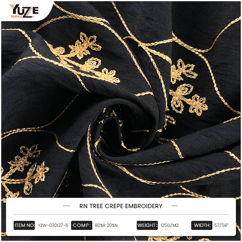 YZW-030137-6 RN TREE CREPE EMBROIDERY