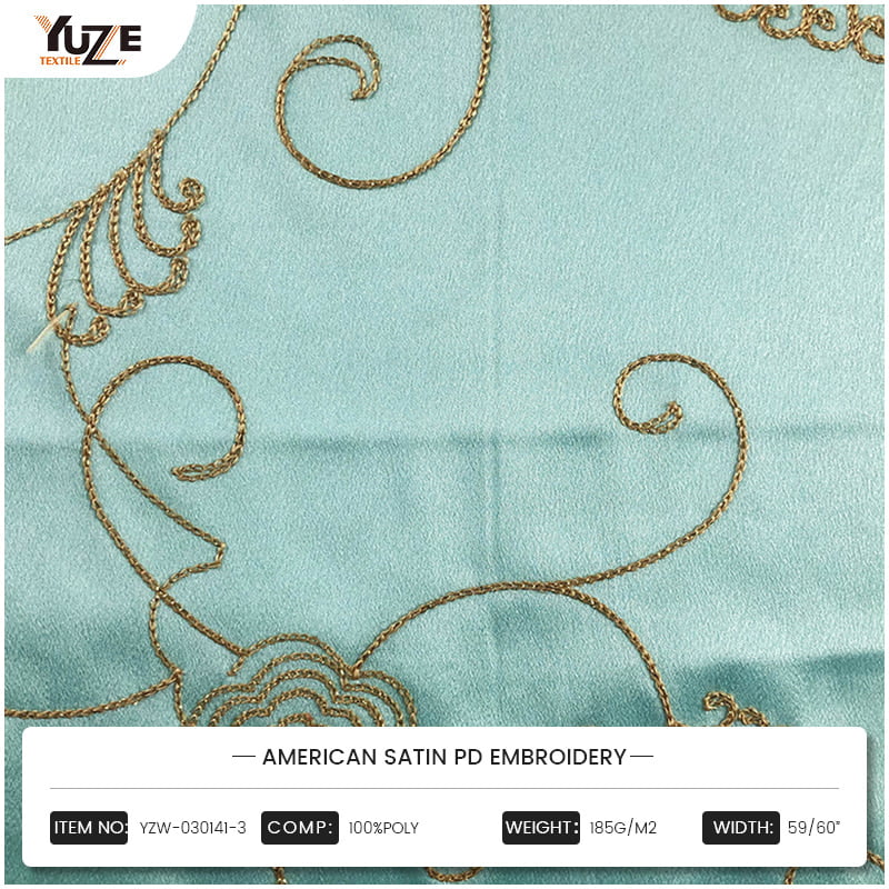 YZW-030141-3 AMERICAN SATIN PD EMBROIDERY